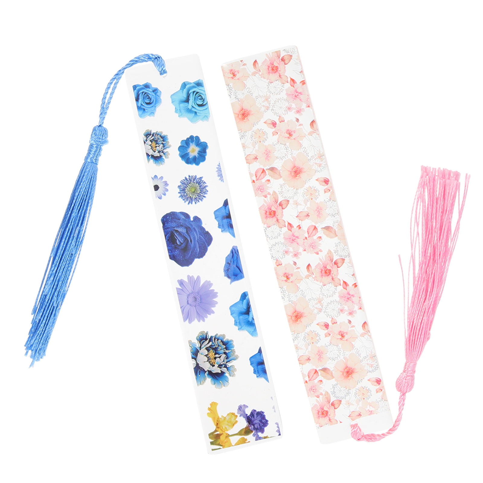  Pink Daisy Dry Flower Bookmark,Handmade Resin Dried Flower  Bookmark with Tassels : Office Products