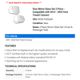thumbnail image 2 of Door Mirror Glass Set 2 Piece - Compatible with 2014 - 2022 Ford Transit Connect 2015 2016 2017 2018 2019 2020 2021, 2 of 2