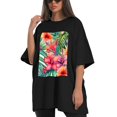 thumbnail image 4 of Plus Size Shirt for Women Black Tops for Women Short Sleeves Shirt for Women T Shirt Crewneck Shirt for Women XL, 4 of 5
