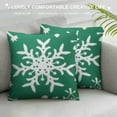 thumbnail image 3 of Nawypu  Green Christmas Pillow Covers Snowflakes Square Winter Holiday Decoration Cushion Case for Sofa Couch Bed Living Room, 3 of 5