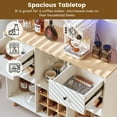 thumbnail image 2 of Sideboard Buffet with Power Outlet, LED Lighted Wine Rack, Glass Holder & Storage Drawers, Wine Cabinet with Storage Drawers & Open Shelves, Sideboard Buffet Cabinet for Dinging Room, Living Room, 2 of 13