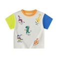 thumbnail image 4 of HNMKIU Boys Short Sleeve T-Shirts Funny Dinosaur Print Crewneck Short Sleeve Tee for Toddler Summer, 4 of 4