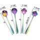 thumbnail image 3 of Flower Spoon Set - 8pcs Teaspoon Rainbow Color For Coffee Tea Mixing Sugar Ice Cream Stir Bar Spoons - 8 Diffient Pattern Colorful Mini Cutlery Set, 3 of 5