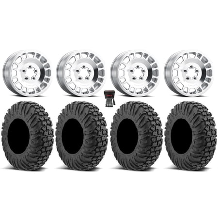 Method 412 15×6 Wheels Raw (5+1) 34 MotoVator Tires Polaris RZR Turbo R & Pro R Ranger 1500 Xpedition