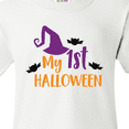 thumbnail image 4 of Inktastic My First Halloween, Witch Hat, Bats - Purple Black Youth T-Shirt, 4 of 5