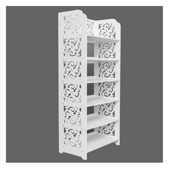 White 6-Tier Shoe Rack Wood Plastic Board - Entryway Organizer, Space Saving Shoe Storage for Hallway, Bedroom, Living Room