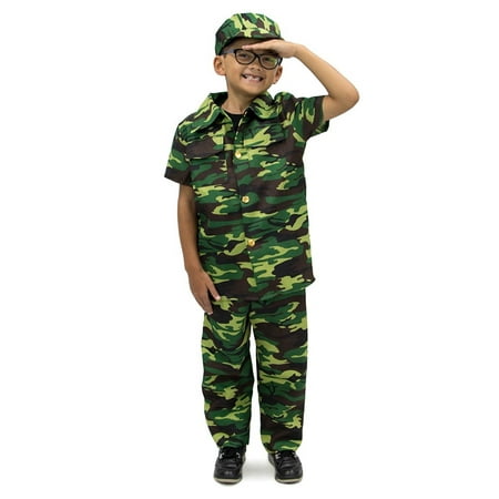CourageousWalmartmando Childrens Boy Halloween Costume, Dress Up Army Soldier Camo (Youth Small (3-4)), AT EASE, SOLDIER: You'll show your patriotism.., By Boo