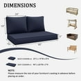 thumbnail image 3 of Snubbull Outdoor 46" x 26" x 5" Loveseat Cushion Set, Water repellent, Fade Resistant, Cushion Set for Couch, Bench, and Swing, Navy, 3 of 6