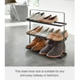 thumbnail image 3 of Yamazaki Home Shoe Rack, Black, Steel,  Holds 6 to 9 shoes, Supports 19.8 pounds, Handles, 3 of 8