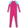 thumbnail image 4 of zdhoor Kids Girls One Piece Swimsuit Long Sleeve Athletic Beach Sport Bathing Suit Surfing Diving Hot Pink XL, 4 of 6