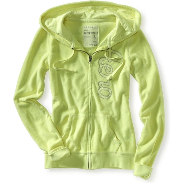 Sudadera con capucha y cremallera Aeropostale para mujer, color amarillo, mediano