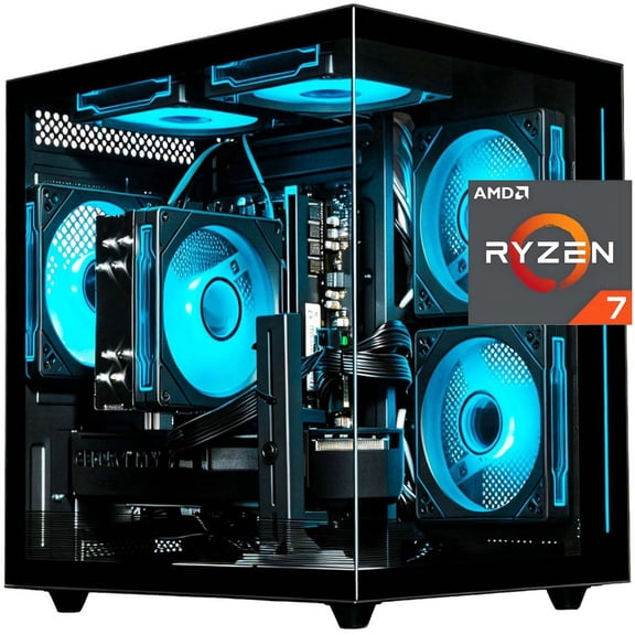 ZHICGCP Gaming Desktop, AMD Ryzen 7 4700LE, Radeon RX 6500 XT Graphics, 16GB RAM, 512GB SSD, Windows 11 Home