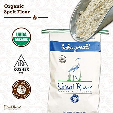 Great River Organic Milling Organic Specialty Spelt Flour, 25-pounds (Pack of1) (B0049YMBKA)