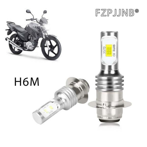 FZPJJNB H6M/P15D/70023 LED Headlight Bulb, 6000K White, Fits Yamaha, 2-Pack