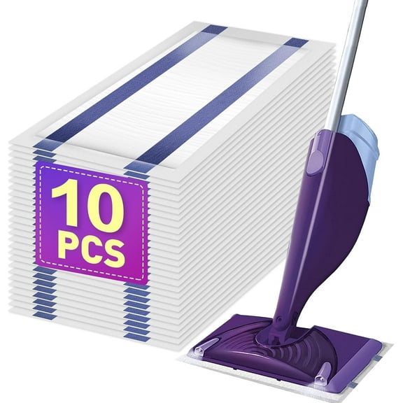 10PCS Mopping Pad Refill for SwifferWet Jet Mop, Disposable Multi Surface Wetjet Hardwood Floor Cleaner Spray Mop Pads Refills, Thickness & Absorbent