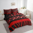 thumbnail image 3 of Feelyou Red Leopard Cheetah Print Twin Bedding Sets 7pcs, Abstract Lines Comforter Set, 3 of 8