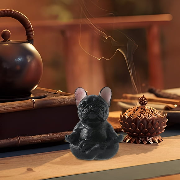 Yoga French Bulldog Gadget for Car and Home Decor Resin Material with Creative Design, Cute Ornament for Desks and Shelves, Durable and Safe, Ideal for Gifting
