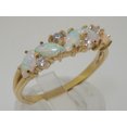 thumbnail image 2 of LBG British Made 10k Yellow Gold Natural Opal & Diamond Womens Eternity Ring - 33 size options, 2 of 6