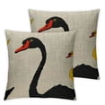 thumbnail image 2 of Nawypu Decorative Throw Pillow Cover Grey Orange Black Swan Pattern Clip Red Nature White Abstract Beak Bird Creativity Swim Pillowcase Square 2pcs Cushion Case, 2 of 6