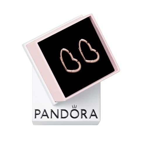 PANDORA Small Asymmetric Heart Pandora Rose Hoop Earrings
