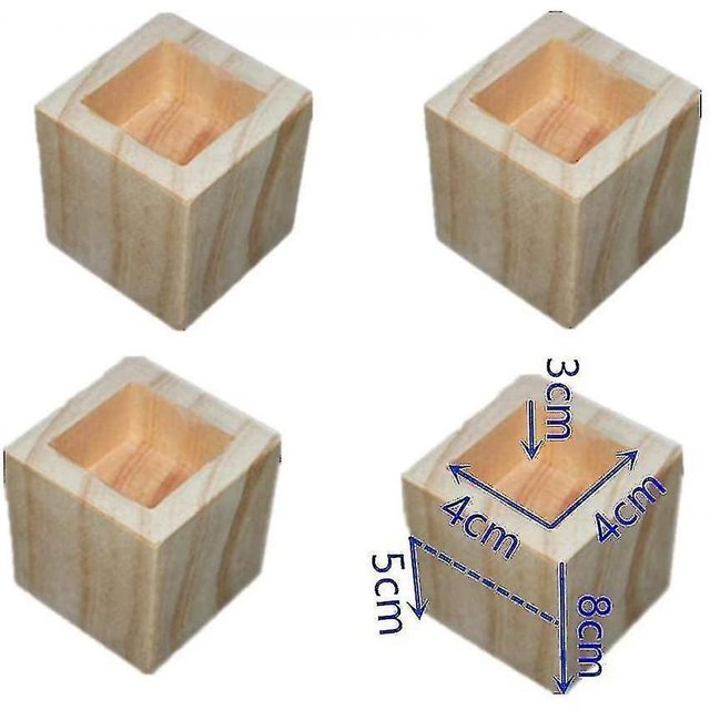 Elevadores de cama, patas de sofá, patas de muebles de cama, base de madera resistente, paquete de 4 BRE