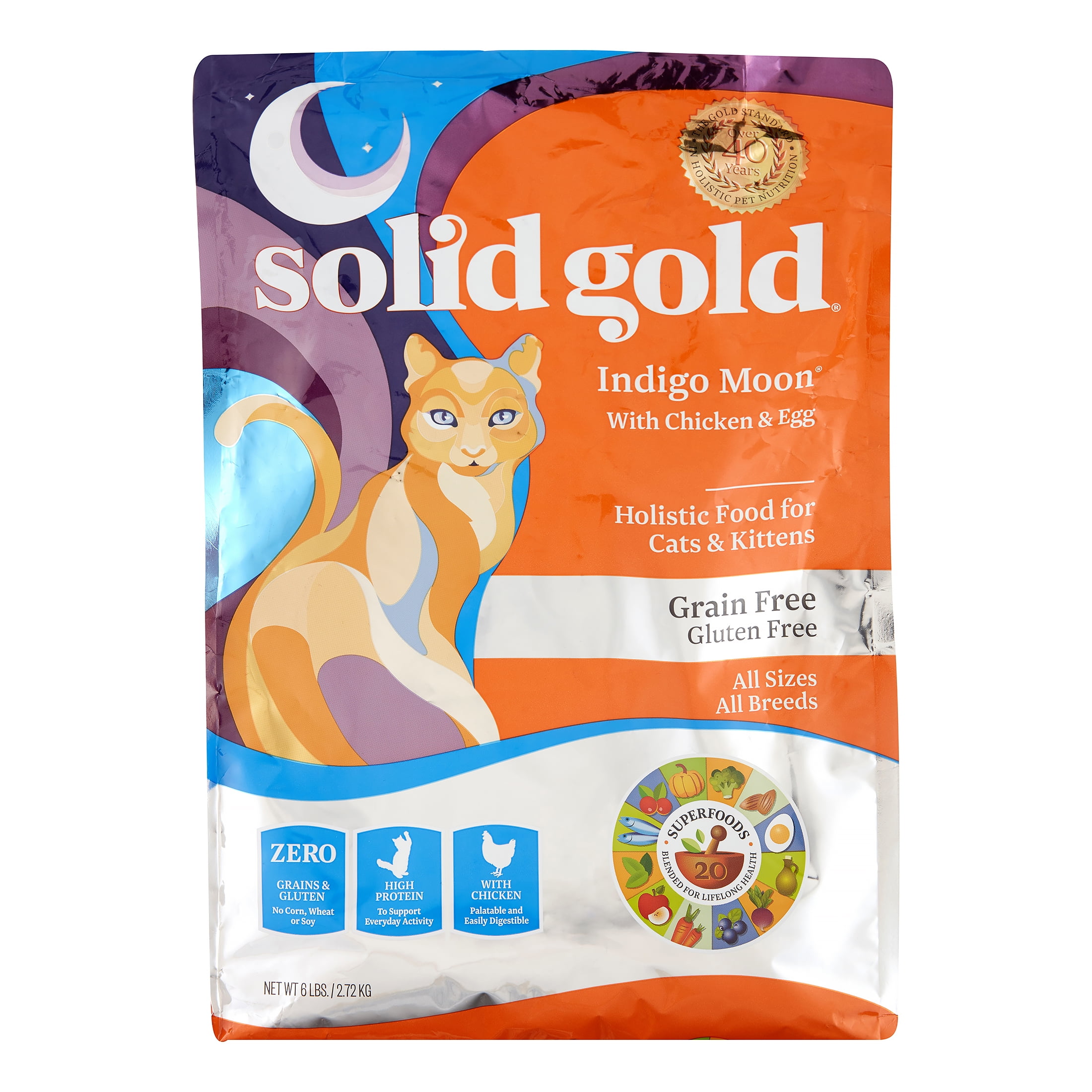 Solid Gold GrainFree Chicken & Egg Indigo Moon Dry Cat Food, 6 Lb