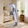 thumbnail image 4 of Maqroz Adult Animal Dolphin Onesie Pajamas Unisex Fleece Halloween Costume Long Sleeve Sleepwear Cosplay Jumpsuit Homewear Winter Warm Party Outfit, 4 of 7