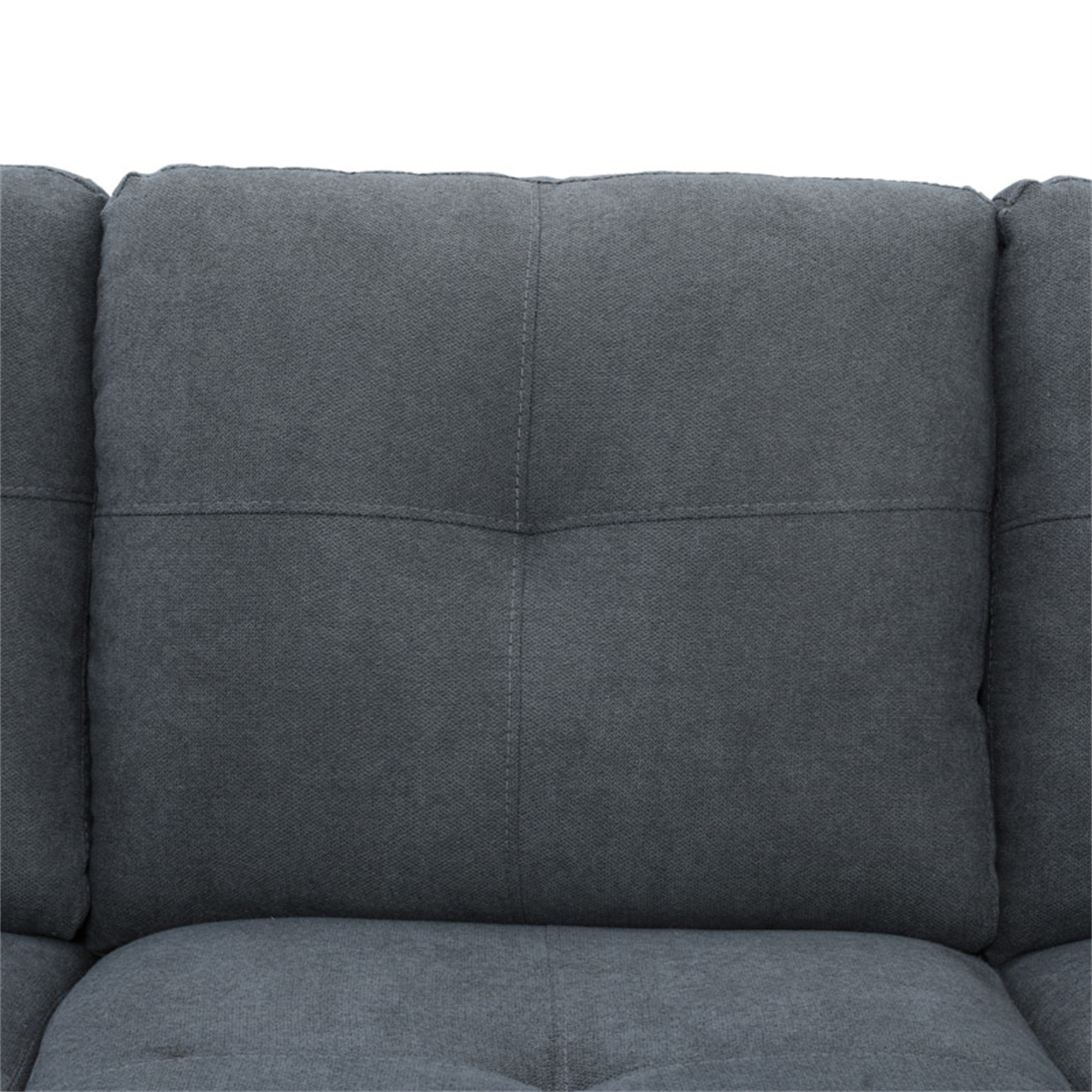 Aukfa 3 Piece Sectional Sofa with Storage Ottoman for Living Room, Right Hand Chaise, Flannel, Gray
