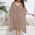 thumbnail image 4 of Daiosportswear Womens Swimsuit Cover Up Hollow Out Swimwear Beach Bathing Suit Bikini Coverups,Cover-Up for Women Brown 6(Free Size), 4 of 6