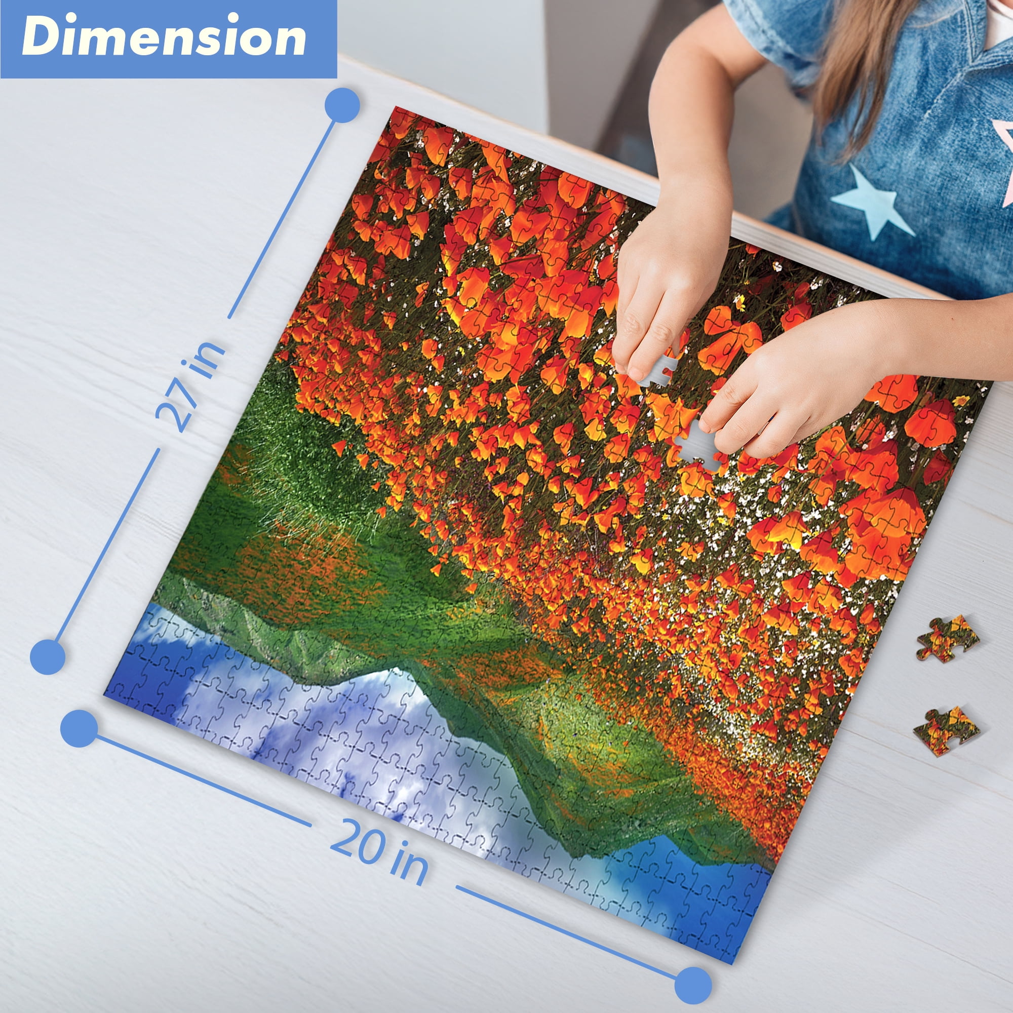 Poppy Reserve Pink Sky Puzzle 300 Piece Cylinder Box Gift Jigsaw Puzzle
