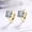 Gold, variant on 925 Silver Hoop Huggie Earrings Fashion Women Square Zircon Ear Clip-Silver