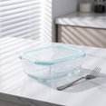 thumbnail image 3 of Tuvgenk Food Storage Containers with Lids Airtight Glass Meal Prep Containers Reusable Freezer Safe Stackable 1 Compartment Snap Rectangle Leakproof Camping Use, 3 of 6