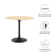 thumbnail image 4 of Modway Lippa Round 36" Wood Grain Mid-Century Modern Dining Table in Black Natural, 4 of 7