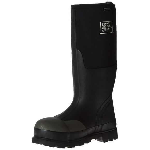 Bogs Bottes de Pluie de Travail Industrielles à Embout d'Acier pour Hommes Forge, Noires, 16 D(M) US