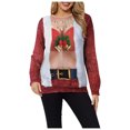 thumbnail image 1 of Pull à Capuche pour Femmes de Noël, Cardigan d'Hiver à Col Rond, Fermeture à Manches Longues, Veste Mi-Longue, Chandail en Molleton Imprimé Graphique, 1 of 6