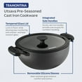 thumbnail image 3 of Cast Iron Kadai with Lid, Large 4.9-Quart Pot for  Cooking, 3 of 8