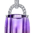 thumbnail image 2 of PEORA 11 Carats Ametrine and Diamond Pendant 14K White Gold, Genuine Gemstone, Large Cushion Cut 16x12mm, with 18 inch Chain, 2 of 4