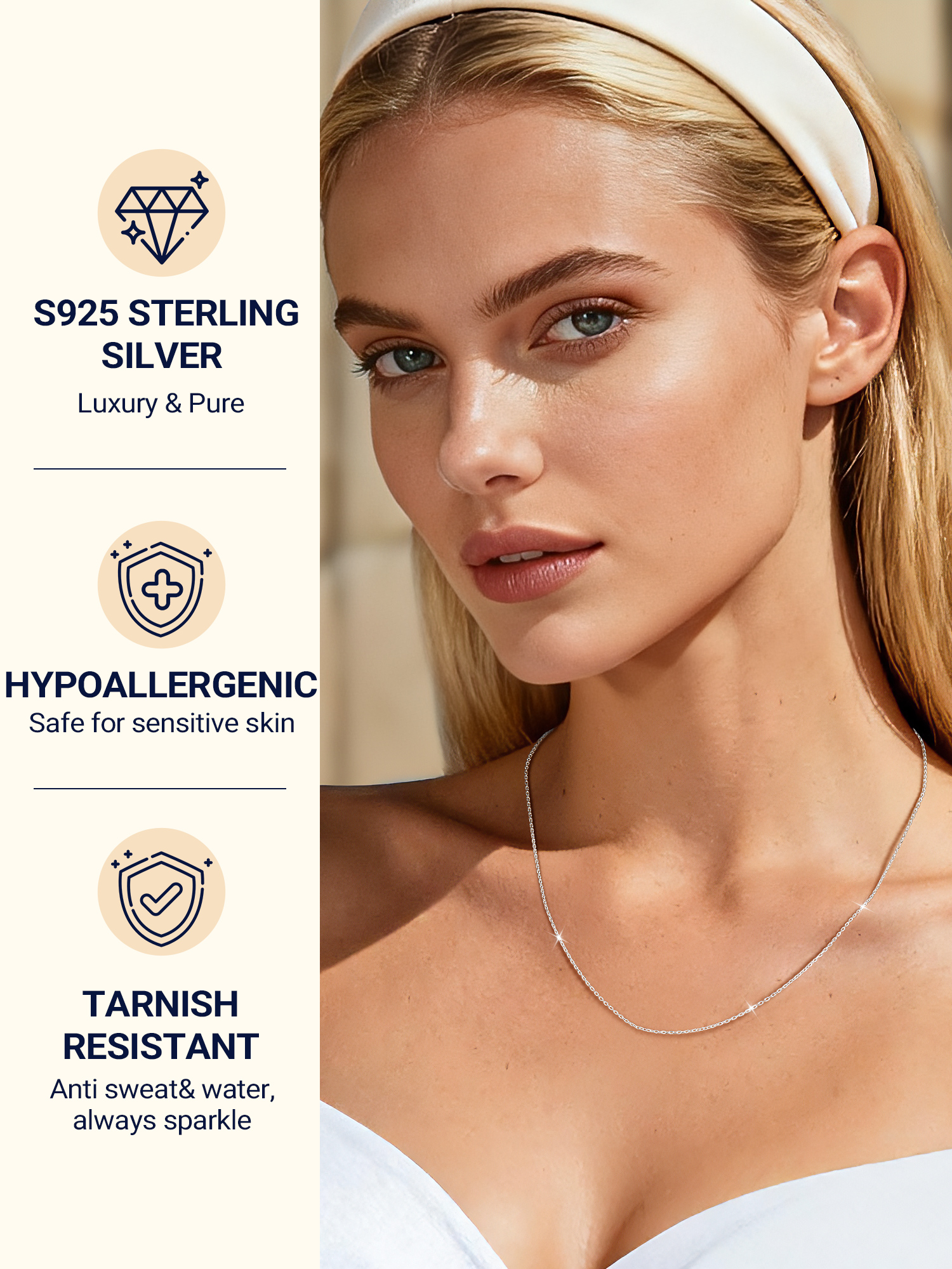 Prosteel Hypoallergenic 925 Sterling Silver Chain Necklace photo 2