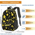 thumbnail image 3 of Softballs and Text Black Pattern 17" School Backpacks for Teens,Waterproof Oxford Fabric,S-Shape Padded Straps for School,Travel,Hiking,Camping, 3 of 6