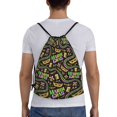 thumbnail image 2 of Drawstring Backpack - Mardi Gras3 Splash Proof Small Drawstring Gym Bag for Women Men, Cinch Sports String Bag Backpack for Travel Swimming Beach, 2 of 8