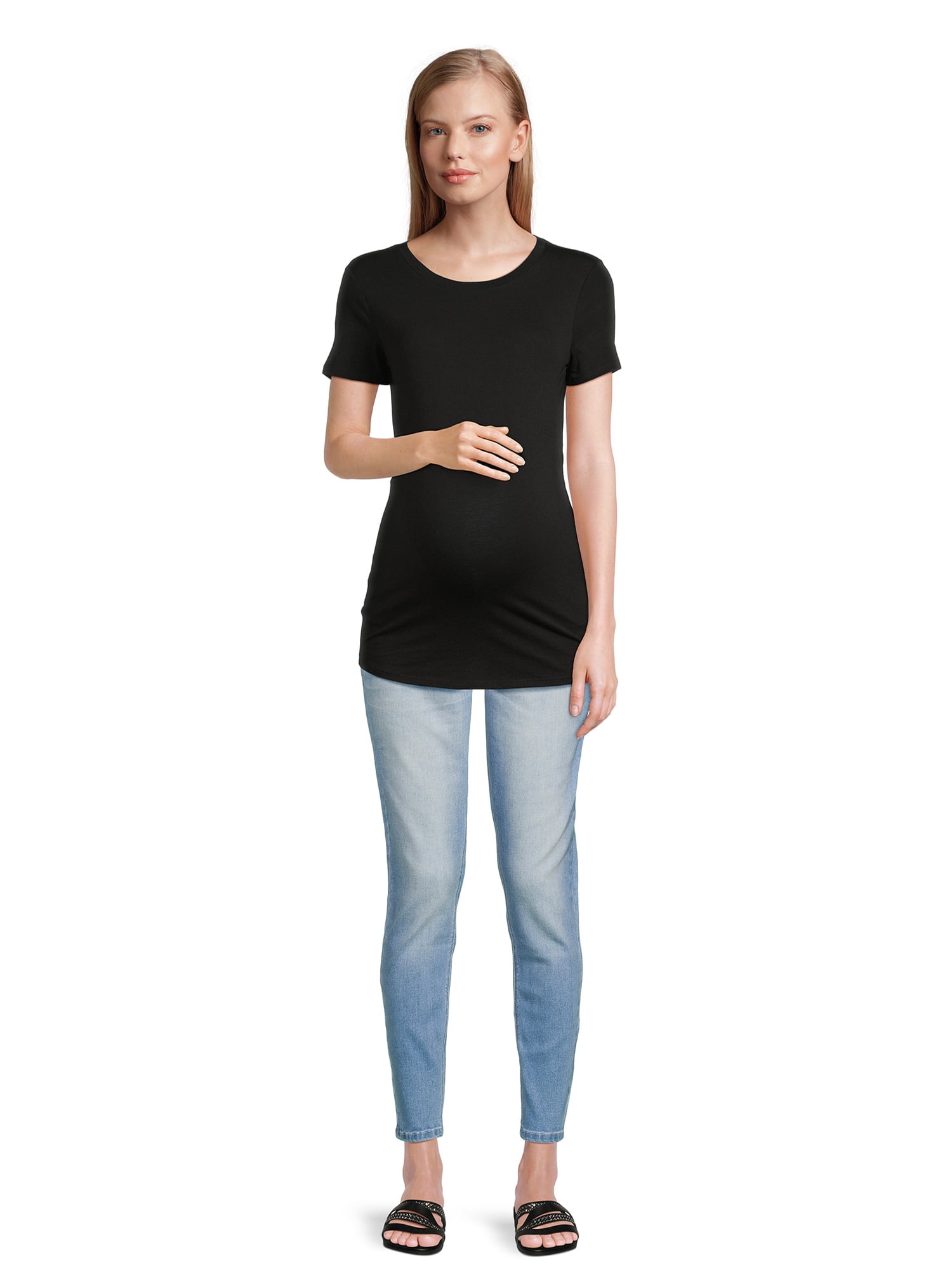 Time and Tru Maternity Essentials Non Shirred Tee, Sizes S-XXL