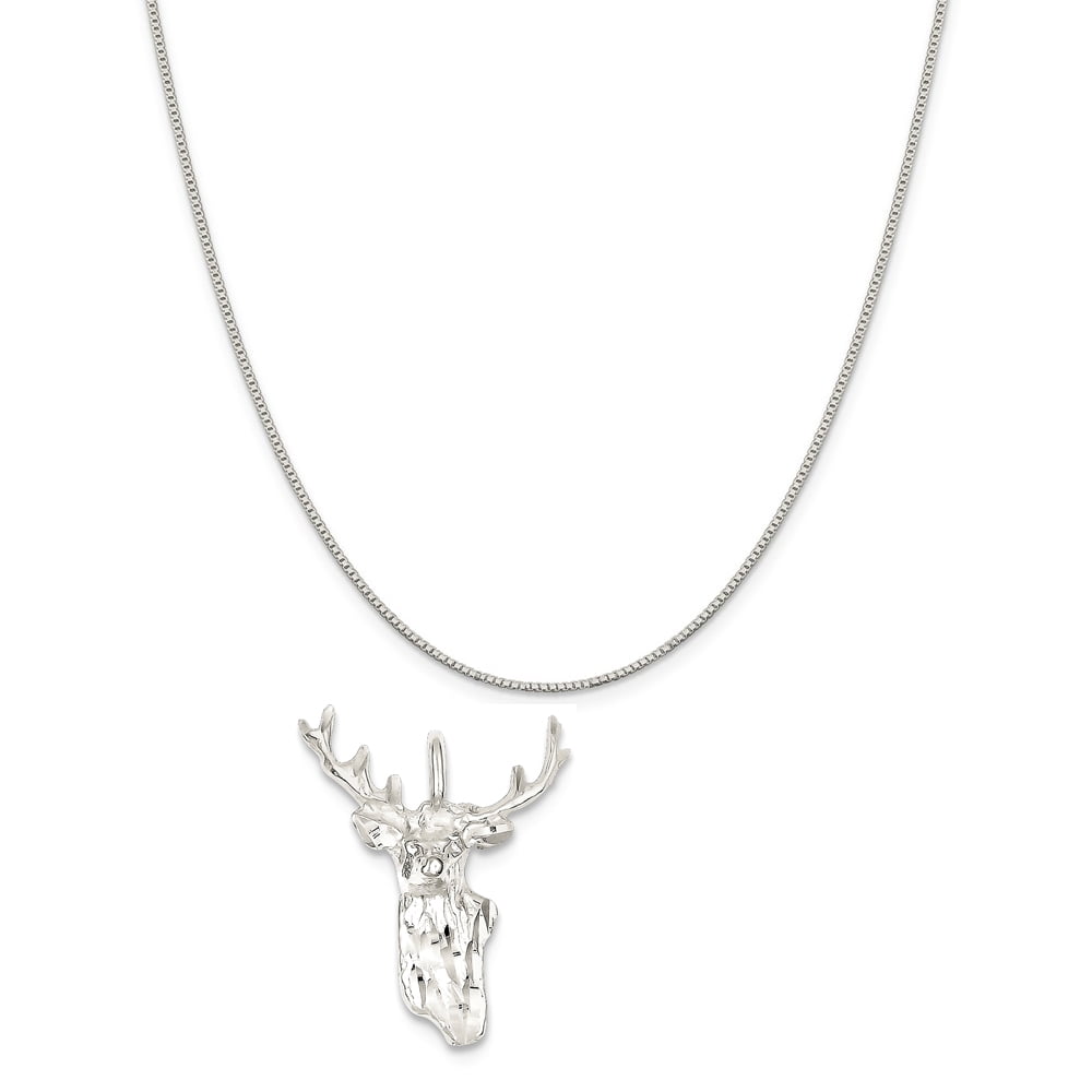 Sterling Silver Reindeer Pendant 1 inch Tall