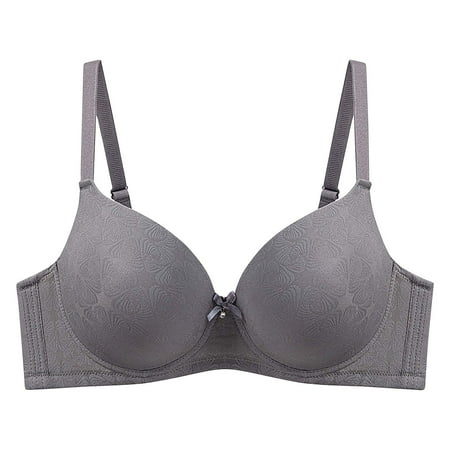 Ousvtion Clearance Deals Women s Floral Lace Bralettes Full Figure Bras Comfort Underwire Bra Adjustable Strap Bandeau Push Up Everyday Bralette Dark Gray 90D