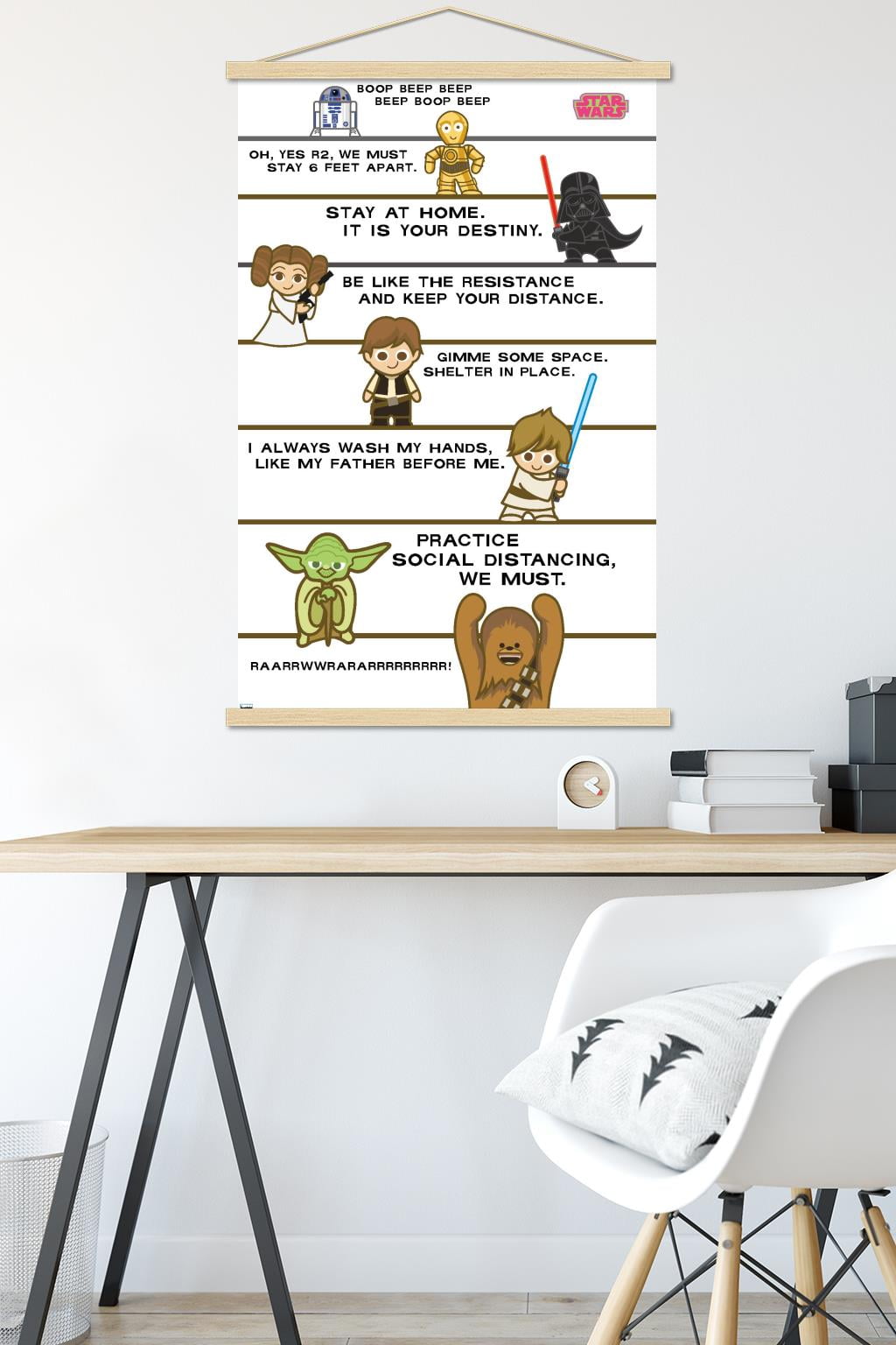 Star Wars: Saga - Shelter In Place Wall Poster with Wooden Magnetic Frame, 22.375" x 34"