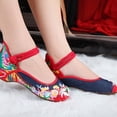 thumbnail image 5 of Archer Women Elegant Art Party Casual Flat Chinese Style Flower Embroidered Cloth Shoes, 5 of 7
