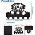 thumbnail image 2 of Pug Dog Coat Rack Wall Mount Dog Pet Key Holder for Wall 11.8×7.9inch Animal Wooden Wall Hook Rustic Decorative Dog Hook 5 Alloy Hooks for Gift Dog Leash Entryway Living Room Farmhouse, 2 of 9