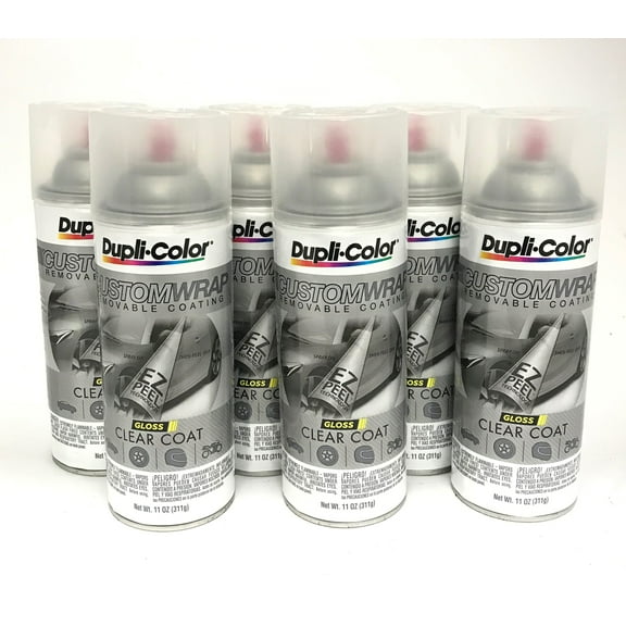 Duplicolor CWRC901 - 6 Pack Custom Wrap Removable Paint Gloss Clear - 11oz