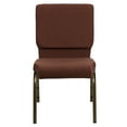 thumbnail image 6 of BizChair 4 Pack 18.5''W Stacking Church Chair in Brown Fabric - Gold Vein Frame, 6 of 7