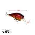 thumbnail image 3 of Tackle HD 2-Pack Square Bill Crankbait, 2.75" Lipped Rattle Crankbaits with Fishing Hooks, Top Water Fishing Lures for Crappie, Walleye, Perch, or Bass Fishing, Red Craw, 3 of 3