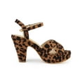 thumbnail image 3 of BLISSFUL STEP Women's Fashion Platform Strap Slingback Chunky Heel Open Toe Sandals Leopard 10, 3 of 8